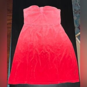 Juicy Couture Vibrant Red Ombré Terry Cloth Mini Dress Y2K Pool beach 🏖️ vintage